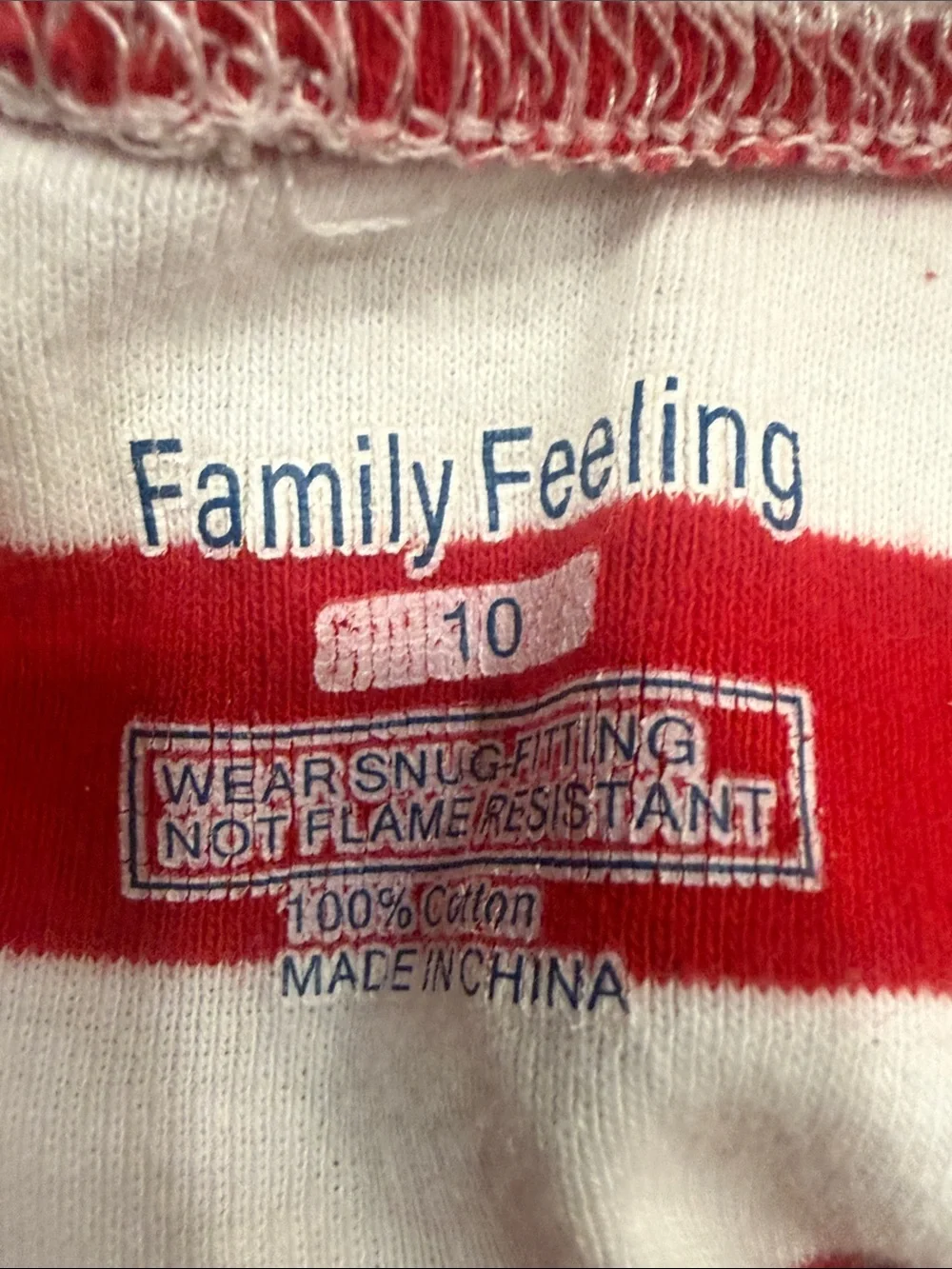 Family feeling kids unisex Santa pajamas set size 10.